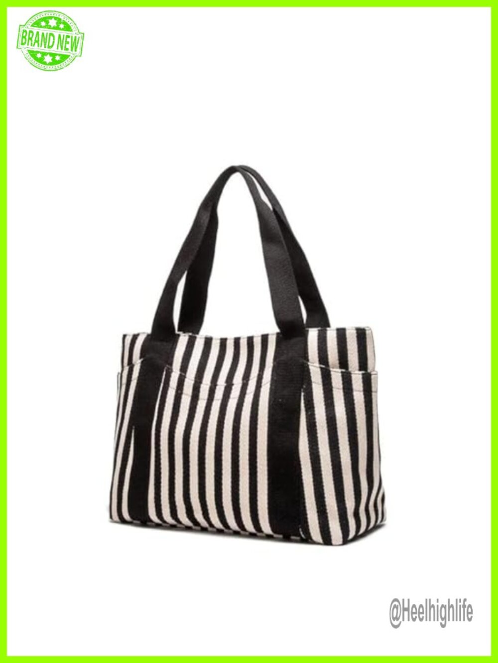 Canvas Tote Bag with Multi-Pockets & Zipper, Summer Shoulder Handbag for Work